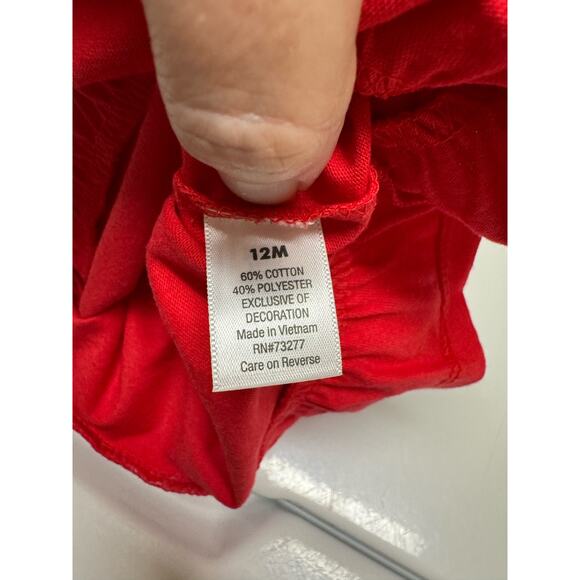 Jumping Beans Girls Top Sz 12 Mo Red Peplum Short Sleeve Fireworks Patriotic NEW - Picture 5 of 5
